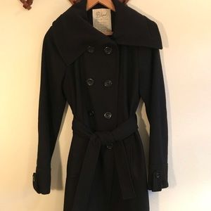 Black peacoat, oversized collar